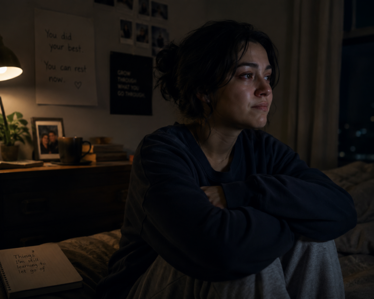Person experiencing emotional suppression effects while appearing strong despite hidden emotional stress